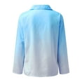 thumbnail image 5 of Camisas abotonadas de manga larga con cuello en V fruncido para mujer Tops delgados versátiles Pompotops FGAJ13703, 5 of 5