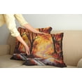 thumbnail image 3 of Ambesonne Autumn Throw Pillow Cover 2 Pack, Forest Trees Leaves, 16", Orange Brown, 3 of 6