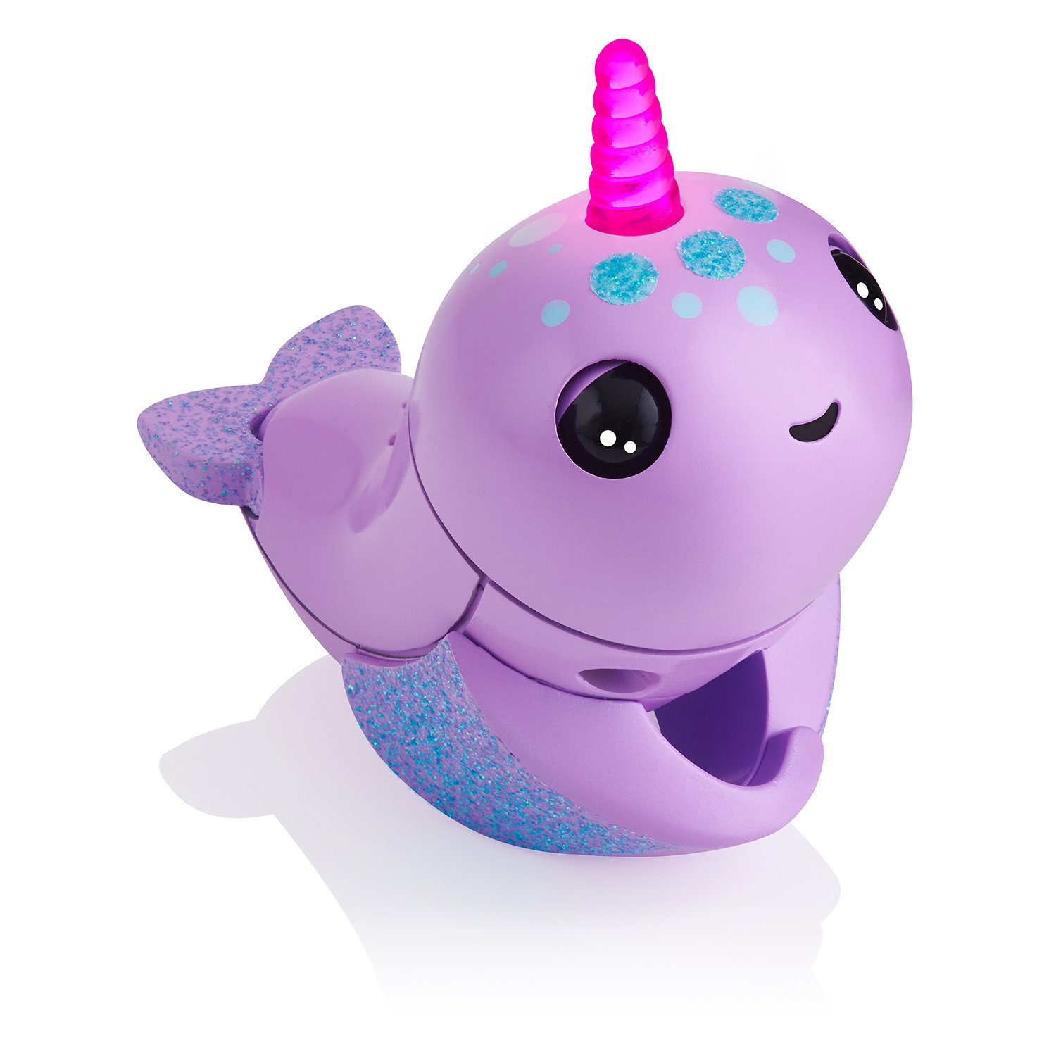Fingerlings Light Up Narwhal - Nelly (Purple) - Friendly Interactive Toy by WowWee - image 5 of 10