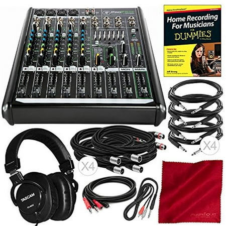 Mackie PROFX8V2 8-Channel Compact Mixer with Built-In USB Interface and Effects + Premium Bundle w/ Professional Mixing Headphones, 10x Cables, Much (Best Headphones For Dj Mixing)