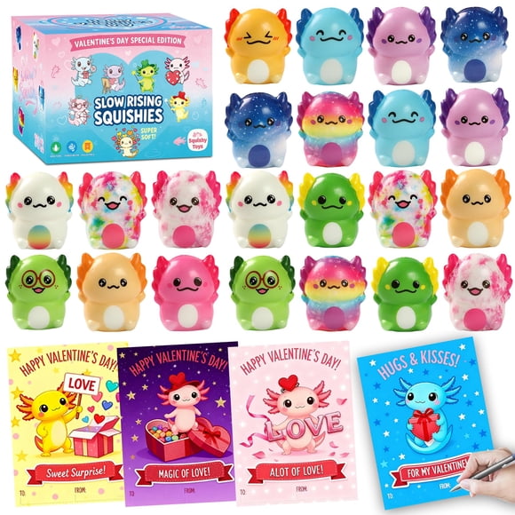 OIMJXDK 24 piezas de juguetes antiestrés squishy de ajolote