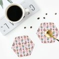 thumbnail image 4 of Gaeub Hello Easter Print 4 Pcs Leather Coasters for Drinks ,Drink Coasters Sets,Drink Table Cup Coasters for Living Room Kitchen Coffee Decor-Hexagon, 4 of 6