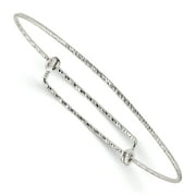 PRECIOUS ACCENTS Sterling Silver Polished D/C 1.65mm 8-9.5in Expandable Bangle QB1106
