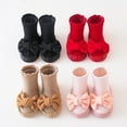 thumbnail image 4 of Odeerbi Non-Slip Slipper Socks for Baby Infant Boys Girls Cotton Prewalker Sock Walking Shoes Solid Color Floor Socks Indoor Bow Tie Socks, 4 of 4