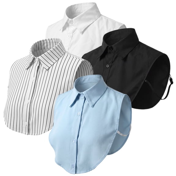 4 Pack Detachable Fake Collars for Women, Adjustable Half Shirt False Collar, Versatile Decorative Collar for Sweaters Jackets Dresses
