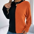thumbnail image 7 of Ahdbta Women's Sweaters Trendy Color Block Loose Fit Twist Knitted Pullover Tops Casual Fall Winter Warm Crewneck Sweaters, 7 of 7