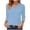 Light Blue, variant on Yghzkop Women's Solid Color V Neck 3/4 Sleeve Basic Tee Casual Layering T-Shirt Three Quarter Length Round Hem Comfort Stretch Fashion Top Spring Fall