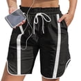thumbnail image 2 of Summer Elastic Waist Women Drawstring Color Block Straight Cargo Shorts, 2 of 5