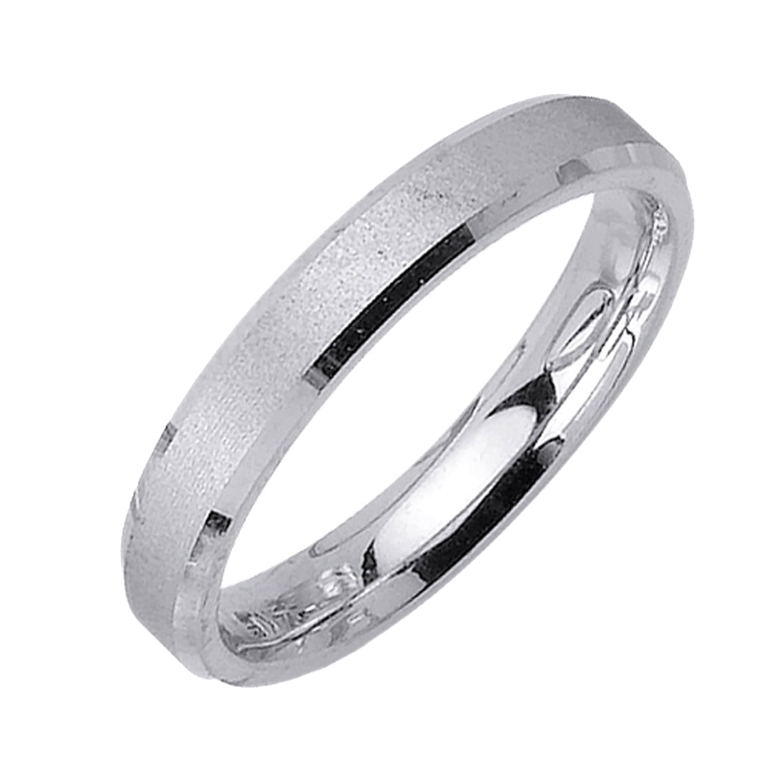 14K White Gold 3Mm Comfort Fit Women's Wedding Band