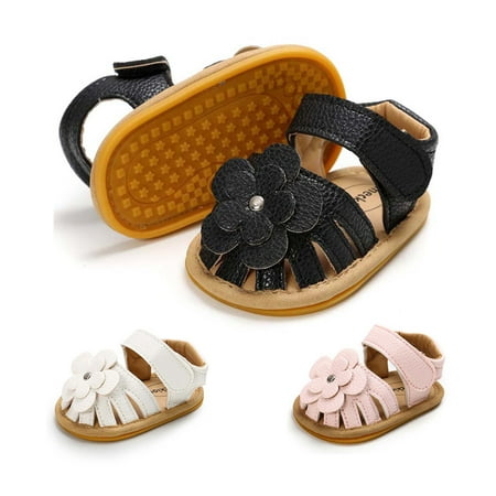 

Meckior Baby Girls Sandals Infant Closed Toe Summer Crib Shoes 0-24 Months