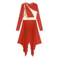 thumbnail image 5 of Yeahdor Metallic Praise Dance Dress for Women Long Sleeve Worship Tunics Liturgical Dancewear Red XXL, 5 of 7