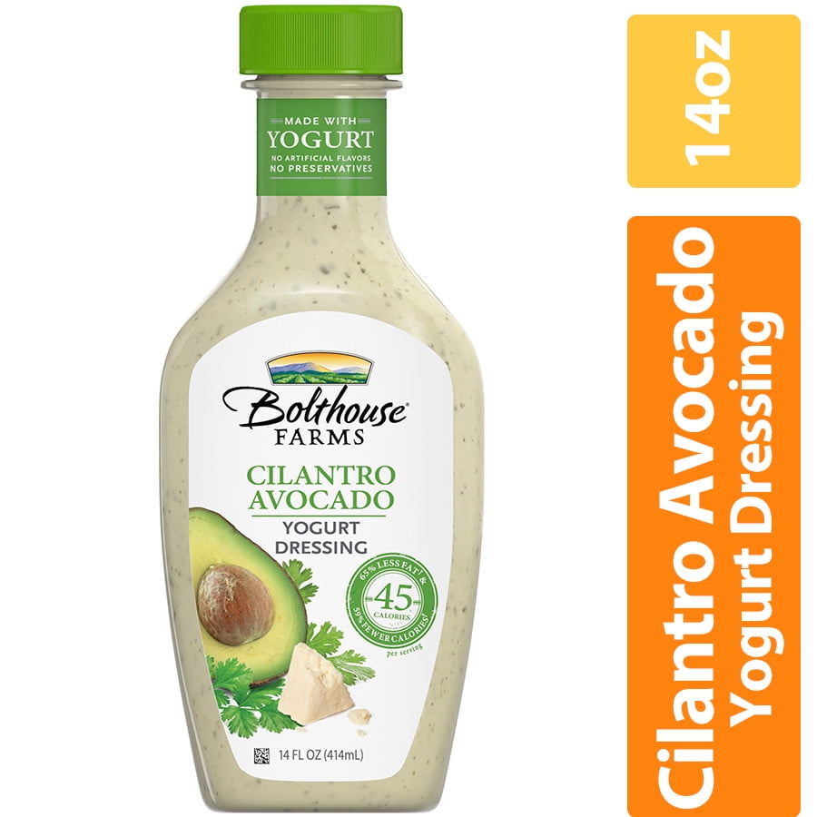 Bolthouse Farms Dressing Cilantro Avocado Creamy Yogurt Dressing 14 Fl Oz Walmart Com