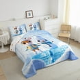 thumbnail image 3 of Feelyou Cartoon Cute Snowman Queen Comforter Set, Cute Reindeer Bedding Sets, Merry Christmas Reversible Bedding Comforter Set, Super Cozy Room Decor,3 Pieces, 3 of 8