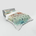 thumbnail image 3 of Watercolor Duvet Cover Set, Sketchy Old European Structure in Prague Czech Republic, Bedding Set with Shams and Fitted Sheet, 3 Sizes, by Ambesonne, 3 of 3