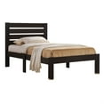 thumbnail image 1 of Contemporary Style Wooden Twin Size Bed with Slatted Headboard, Brown, 1 of 2