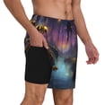 thumbnail image 2 of Balery Magical Bees Twilight River Mens Swim Trunks Swim Shorts for Men Quick Dry Inseam Beach Shorts with Compression Liner Pocket-X-Large, 2 of 9