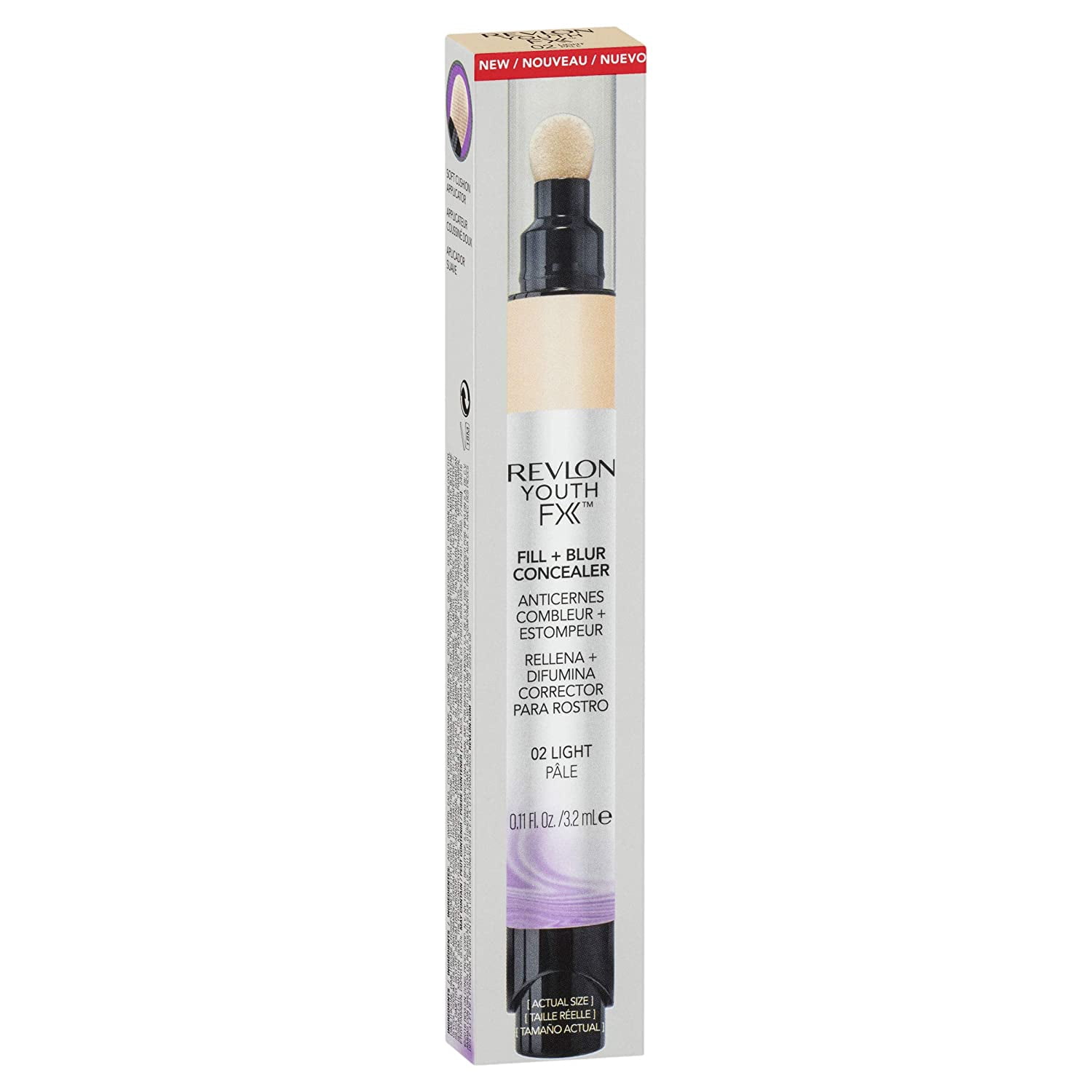 3 Pack Revlon Youth Fx Fill + Blur Concealer,03 Light Medium, 0.11 Fluid Ounce