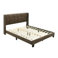 thumbnail image 5 of Home Design Evelyn Queen Upholstered Platform Bed Frame with Tufted Headboard and Wingback Design, Brown, Easy Assembly, 5 of 5