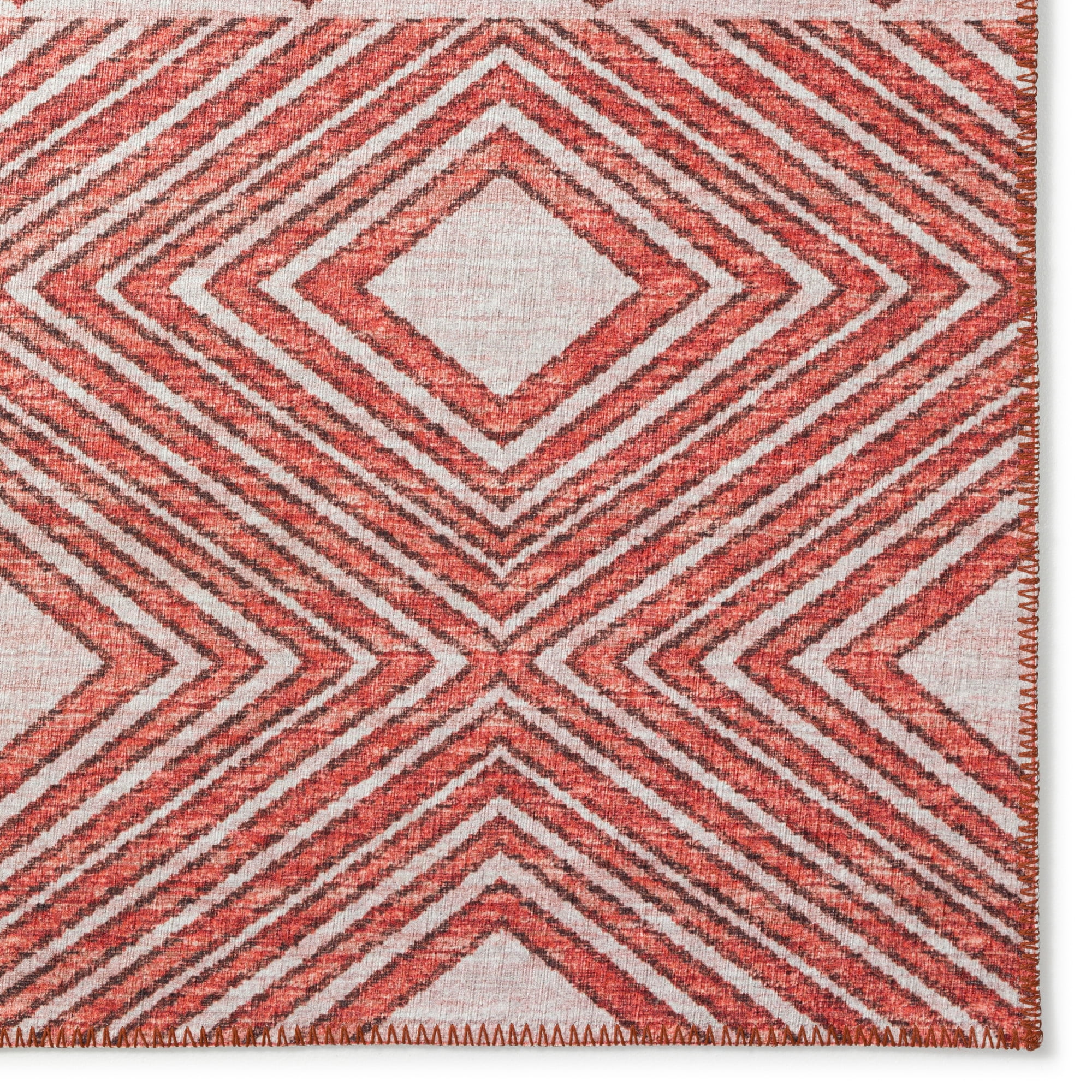Yuma Indoor/Outdoor Red Transitional Southwest 5' x 7'6" Non-Skid Area Rug