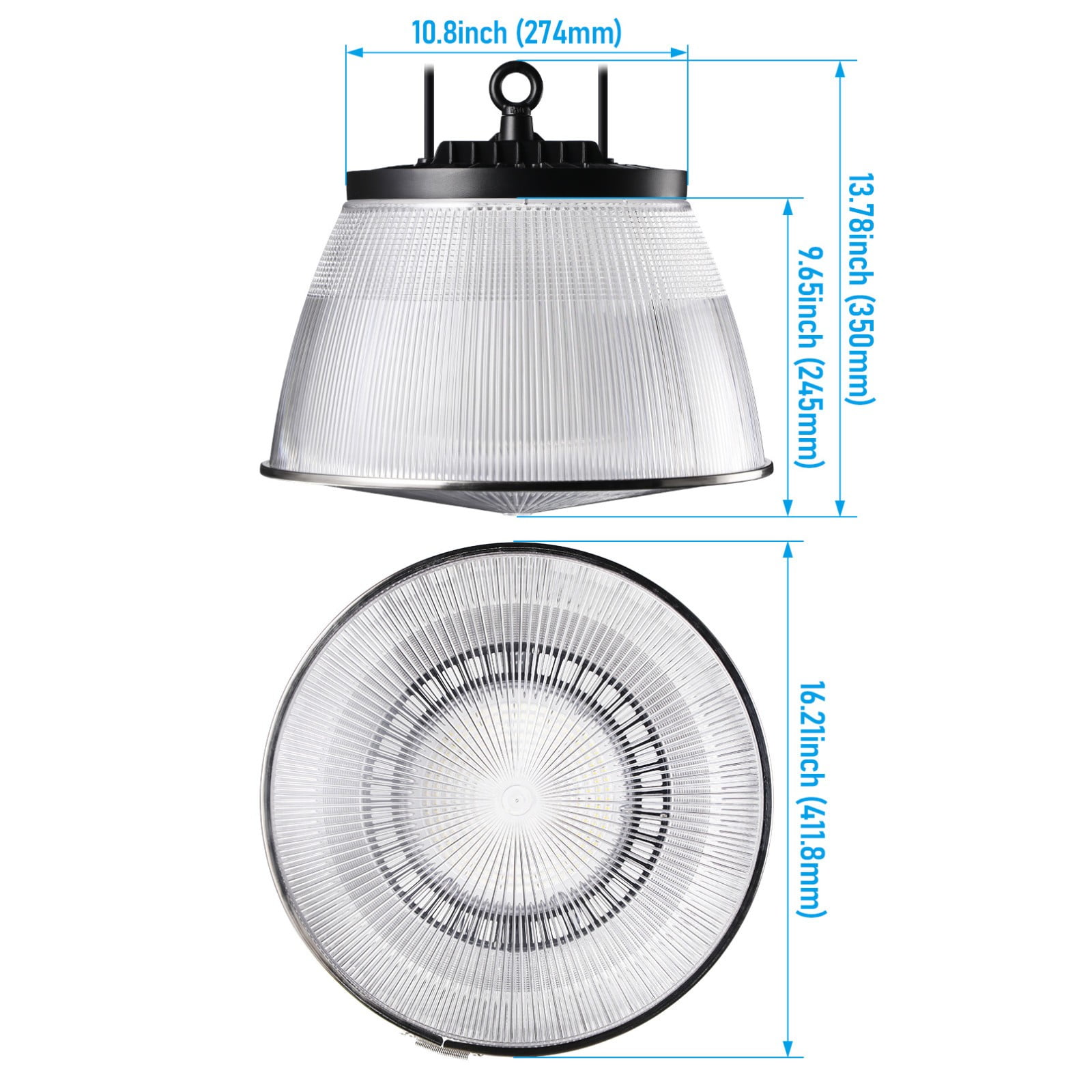 8 Pack 150W LED UFO High Bay Light with Reflector, 0-10V Dimmable, 21700LM Utra-bright, Industrial Commercial Garage Light for Warehouse Workshop Factory, 5000K Daylight