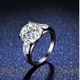 thumbnail image 1 of Anillo clásico de plata s925 con cuatro garras, anillo de diamantes Mosan de 5 quilates, anillo de diamantes de doble fila para mujer, 1 of 5