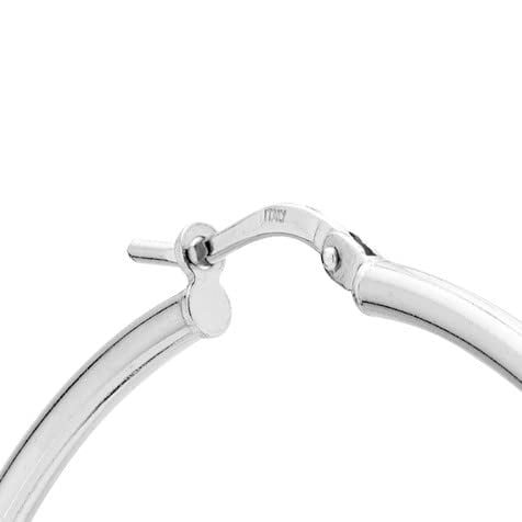 Miabella 925 Sterling Silver 2mm High Polished Round Tube Hoop Earrings for Women 50mm, 60mm Lightweight Earrings Made in Italy (50mm (2 Inches) wide)