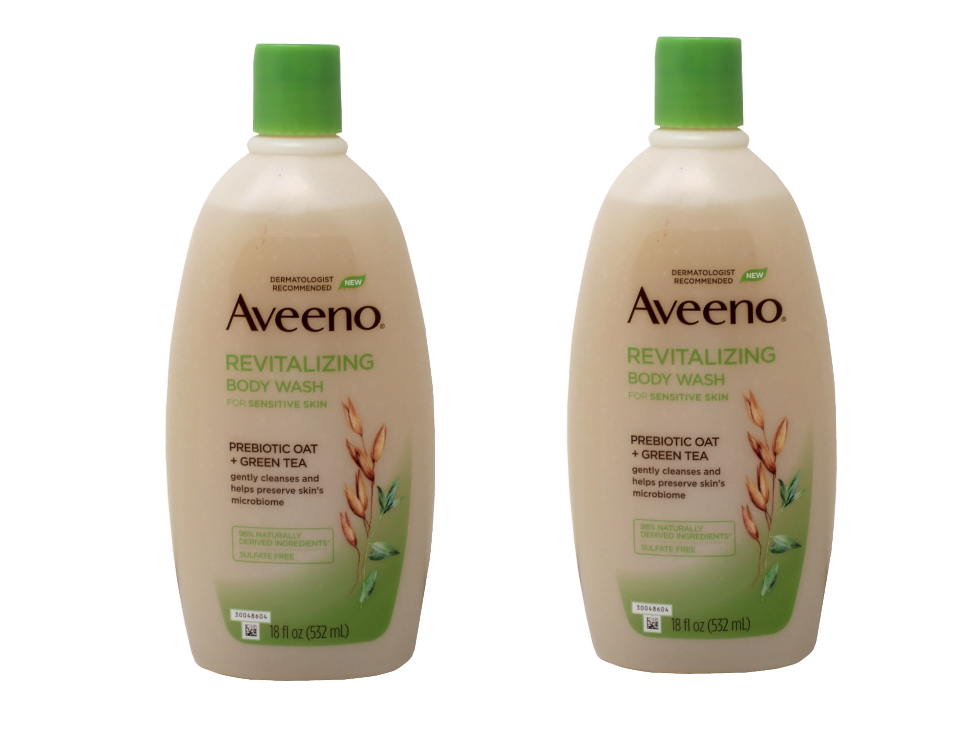 2 Pack of Aveeno Revitalizing Body Wash Prebiotic Oat + Green Tea 18 Ounce