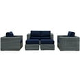 thumbnail image 4 of Modway Summon 5 Piece Outdoor Patio Sunbrella® Sectional Set in Canvas Navy, 4 of 8