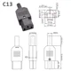 thumbnail image 3 of Enchufe de entrada de CA IEC 320 C13 C14, 250 V, 10 A, fusible, lámpara roja, interruptor basculante, conector macho hembra eléctrico de 3 pines, reutilizable, 3 of 5