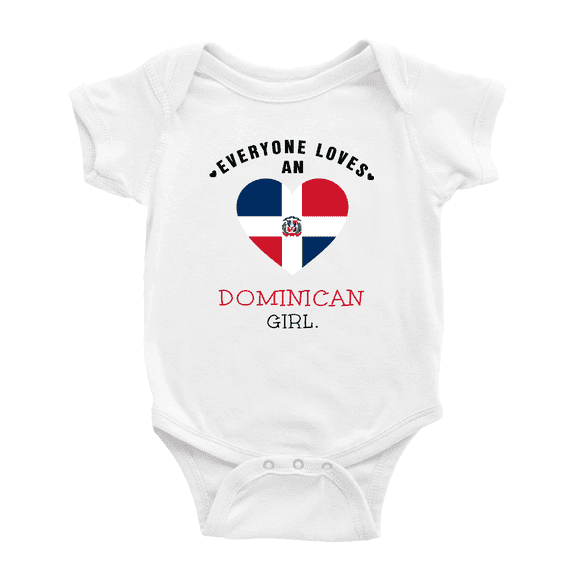 Everyone Loves an Dominican Girl Baby Bodysuit Newborn Clothes Outfits (White, 12-18 Months)