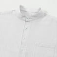 thumbnail image 7 of Mens Linen Henley Shirt Short Sleeve Summer Beach T Shirts Button Down Collared Workout Athletic Tee Tops, 7 of 7