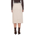 thumbnail image 3 of INSPIRE CHIC Midi Pencil Skirt for Women Fall Winter High Waisted Slit Office Work Skirts with Belt L Apricot, 3 of 6