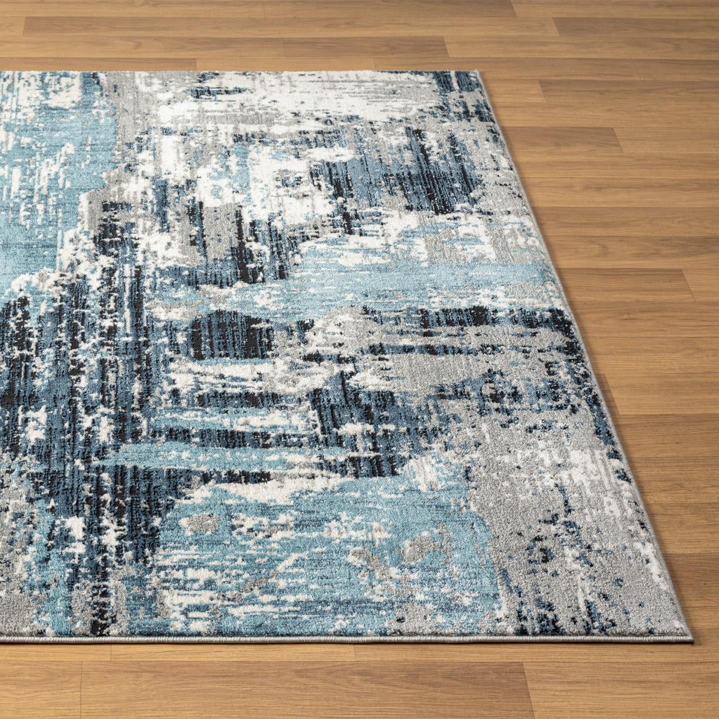 Luxe Weavers Modern Abstract Distressed Blue 6x9 Area Rug for Living Rooms and Bedrooms