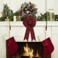 thumbnail image 6 of Hvmvliv 15.75in Red Christmas Bow Wreath for Front Door Christmas Tree Bow Decoration Wreath Red, 6 of 7