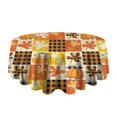 thumbnail image 5 of Fall Pumpkins Leaves Pattern Round Tablecloth 60" X 60",Wrinkle Wipeable Table Cloth for Kitchen Dining Room Picnic Patio Party, 5 of 6