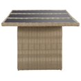 thumbnail image 2 of vidaXL Garden Dining Table Brown 200x100x74 cm Glass and Poly Rattan, 2 of 4