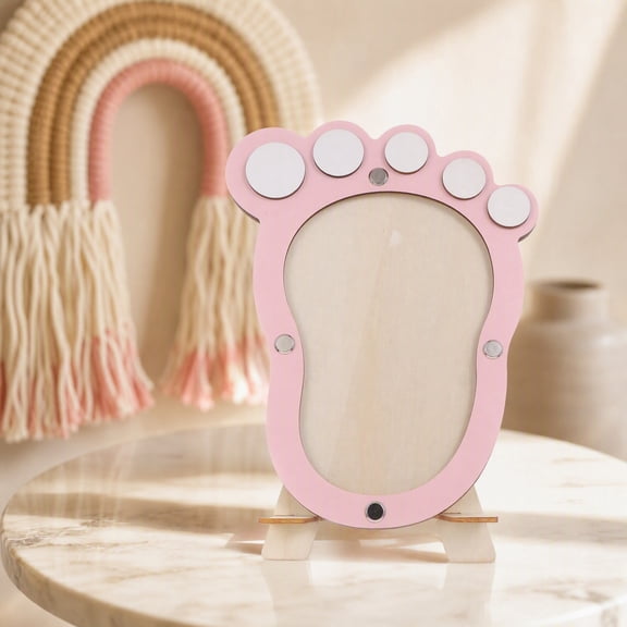 WHAMVOX Pink Newborn Photo Frame for Baby Girl First Year Milestones Decorative Keepsake 8.5 x 6.5 Inches