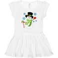 thumbnail image 3 of Inktastic Christmas Snowman in Top Hat with Candy Cane Girls Toddler Dress, 3 of 5