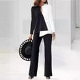 thumbnail image 4 of 2025 Spring Autumn Fashion Elegant Two-Piece Set For Women With Color Block Long Sleeve Top And Long Pants For Commuting, 4 of 8