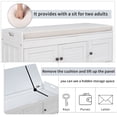 thumbnail image 4 of DEALTOPS Vintage Storage Bench with Removable Cushion, Shoe Bench with Ample Storage, White, 4 of 9