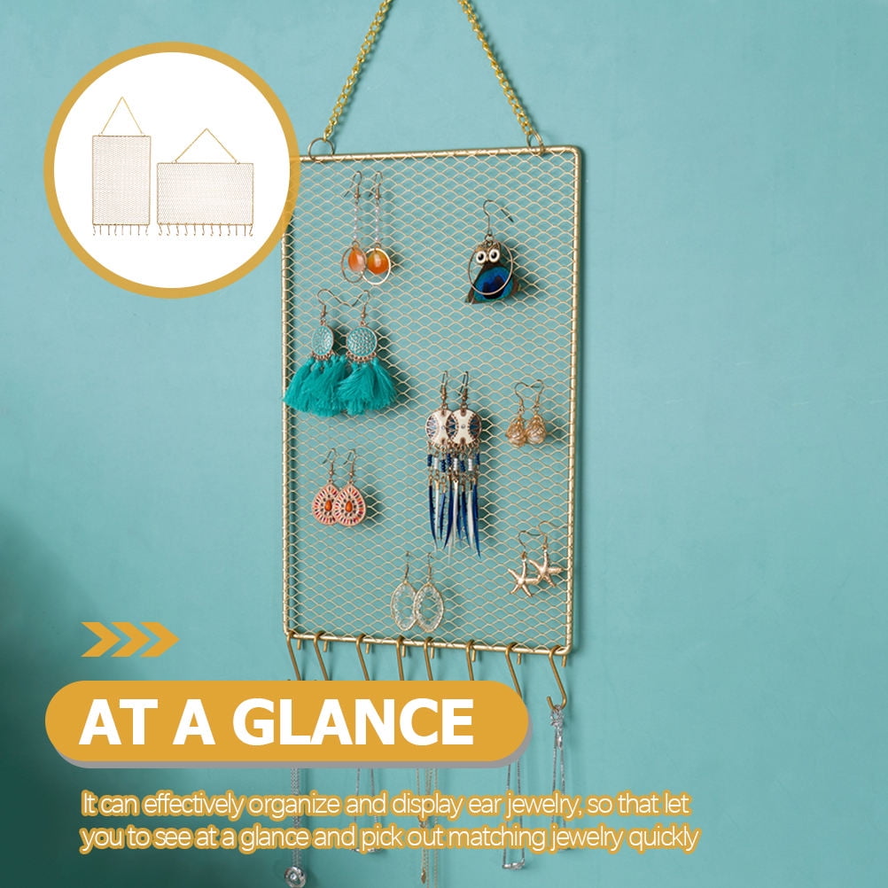 WHAMVOX  2 Pcs Hanger Jewelry Storage Earring Organizer Wall Women's