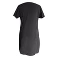 thumbnail image 5 of Tshirt Dress Women Cotton Linen Short Sleeve Crewneck Quarter Zip Midi Dress Casual Summer Dress with Pockets, 5 of 5