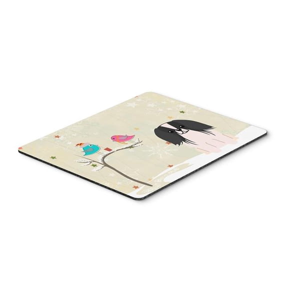 Cadeaux de Noël entre Amis Tapis de Souris Noir et Blanc Pékinois, sous-Plat Ou Dessous de Plat