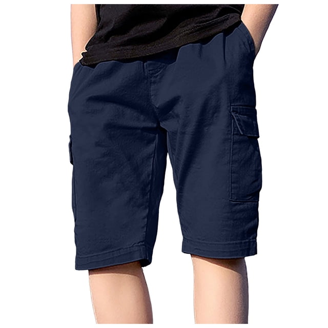 Wxirdiow Shorts Shorts Cargo pour Garçons pour Garçons Shorts de Course Athlétiques Shorts de Randonnée Résistants à l'Eau pour Garçons Enfants Bleu Taille, 7-8 Ans