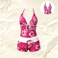 thumbnail image 4 of Minjewel Two Piece Swimsuit for Women - High Waist Tankini Set Push Up, Womens Swimsuits Tummy Control, for Beach Summer,Hot Pink M, 4 of 7