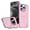 Pink, variant on Dteck Camera Metal Ring Stand Case for iPhone 15 Pro Max,Shockproof TPU Magnetic Mag-Safe Case Matte PC Slim Back Cover, Black