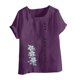 thumbnail image 2 of Túnica de Manga Corta Tops para las Mujeres Océano Pescado Impreso Blusa, Ropa Casual Ver Botón Arriba Camiseta, 2 of 4