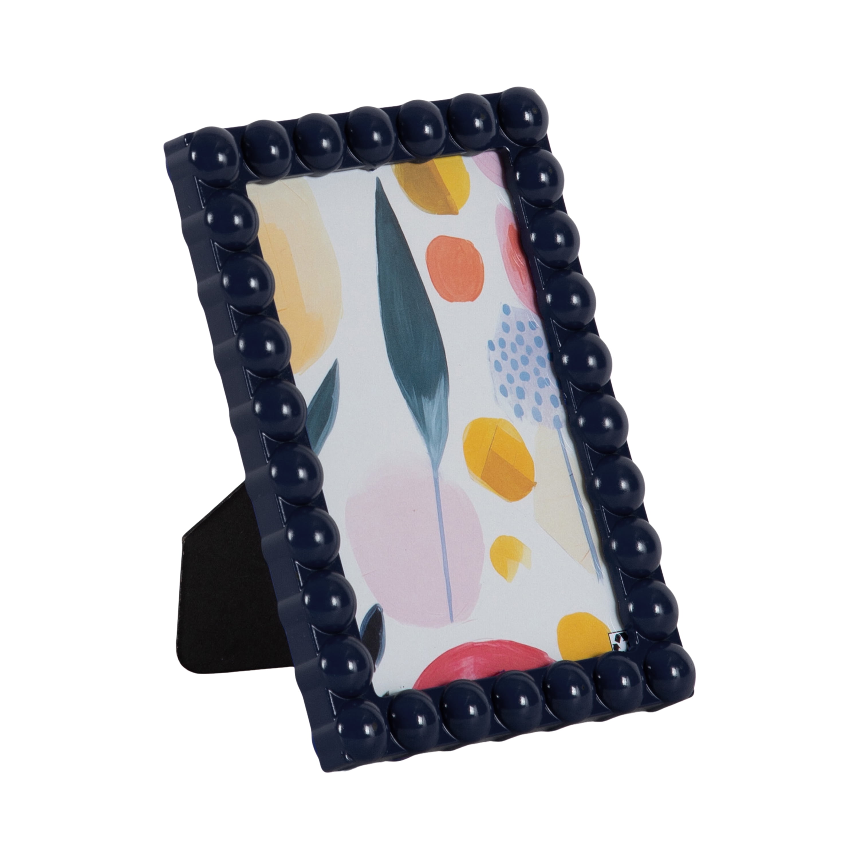 DesignOvation 4x6 Beaded Navy Decorative Tabletop Picture Frame