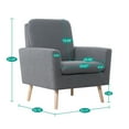 thumbnail image 6 of Frida Fleece Minimalist Accent Chair Set of 2-Color:Gray, 6 of 9