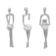 thumbnail image 1 of 3 piezas de estatua de pensador sentado, escultura abstracta, figuras de resina, artesanía minimalista Blanco, 1 of 9